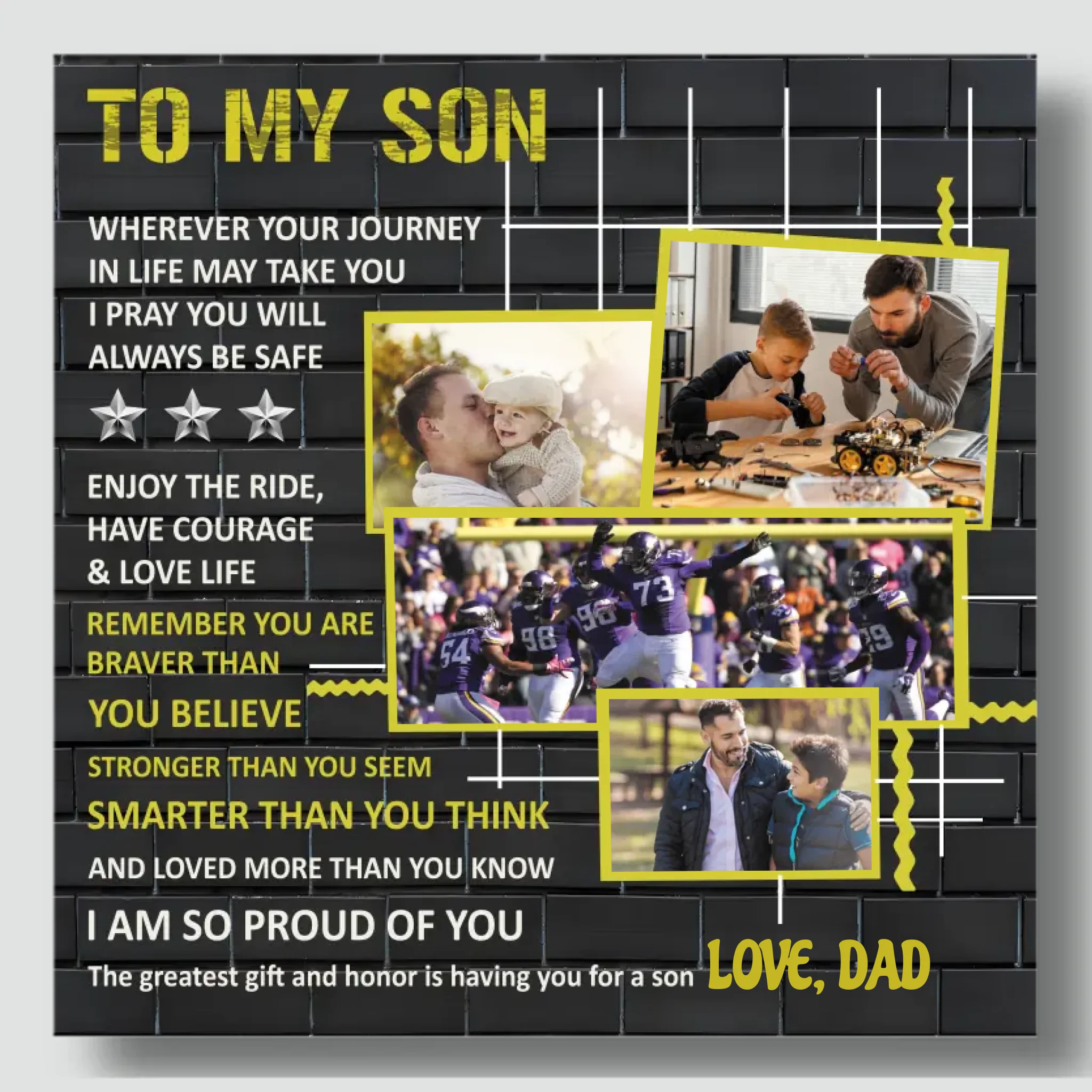 Personalized Canvas for Your Son: A Heartfelt Reminder of Strength and Love | 89Prints