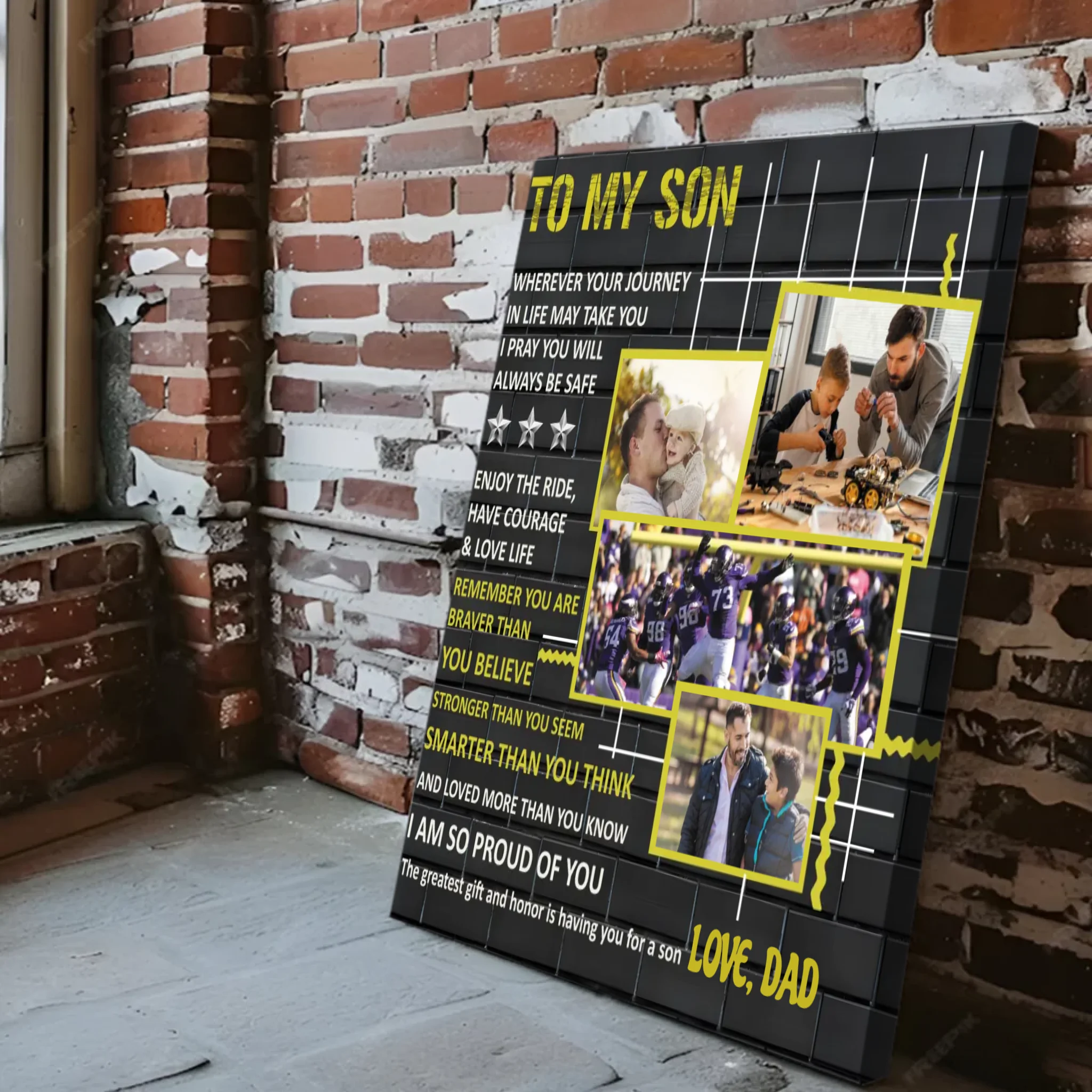 Personalized Canvas for Your Son: A Heartfelt Reminder of Strength and Love | 89Prints