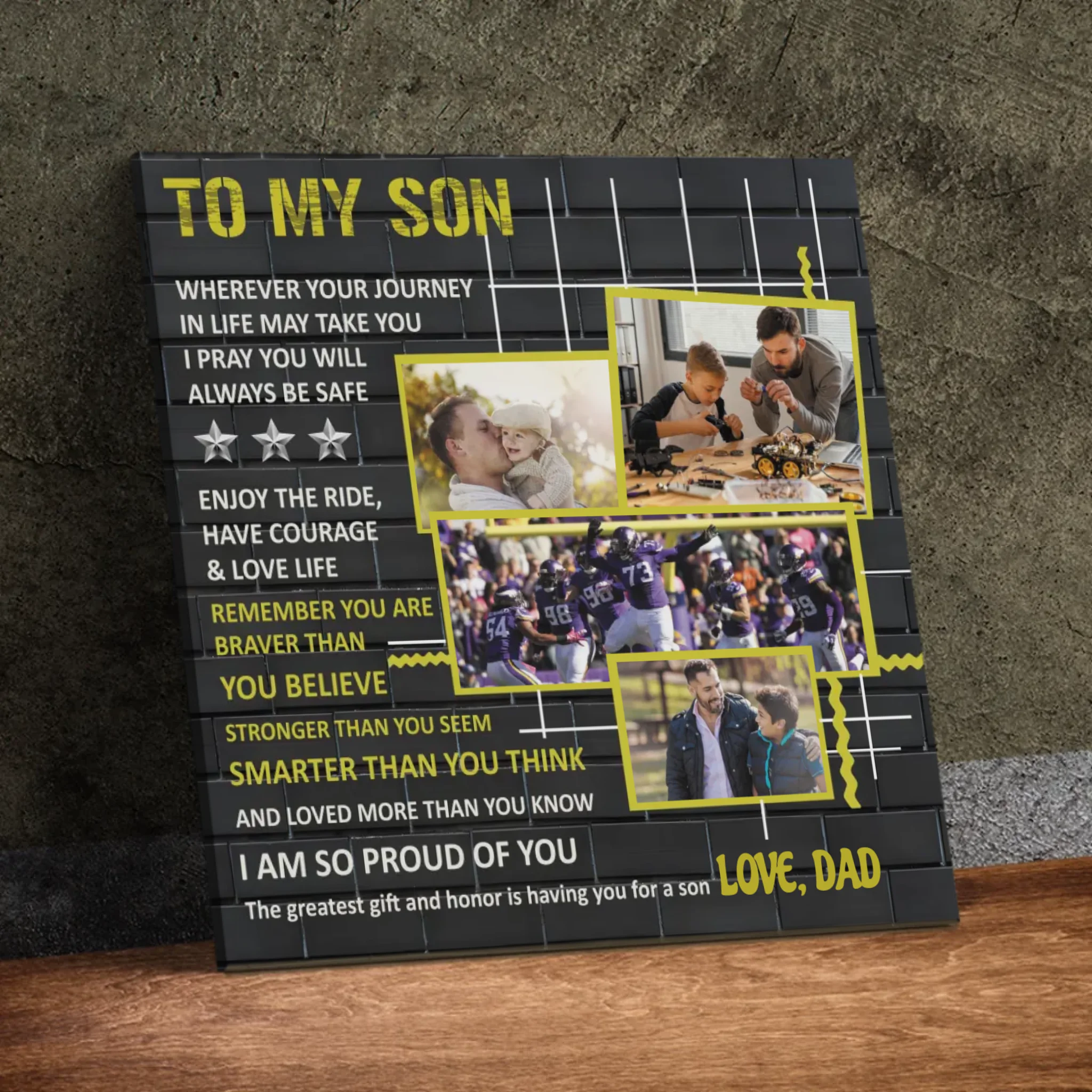 Personalized Canvas for Your Son: A Heartfelt Reminder of Strength and Love | 89Prints