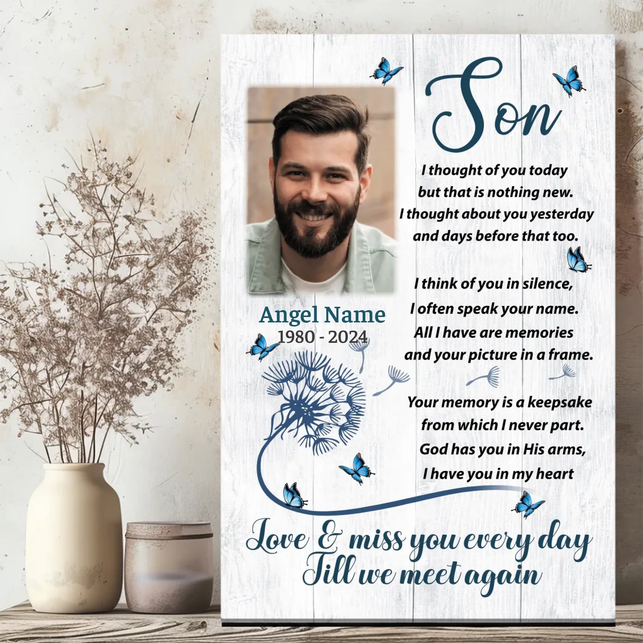 Heartfelt Custom Canvas for Your Son: A Touching Tribute | 89Prints