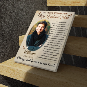 Touching Memorial Canvas for Your Beloved Son | Personalized Tribute | 89Prints