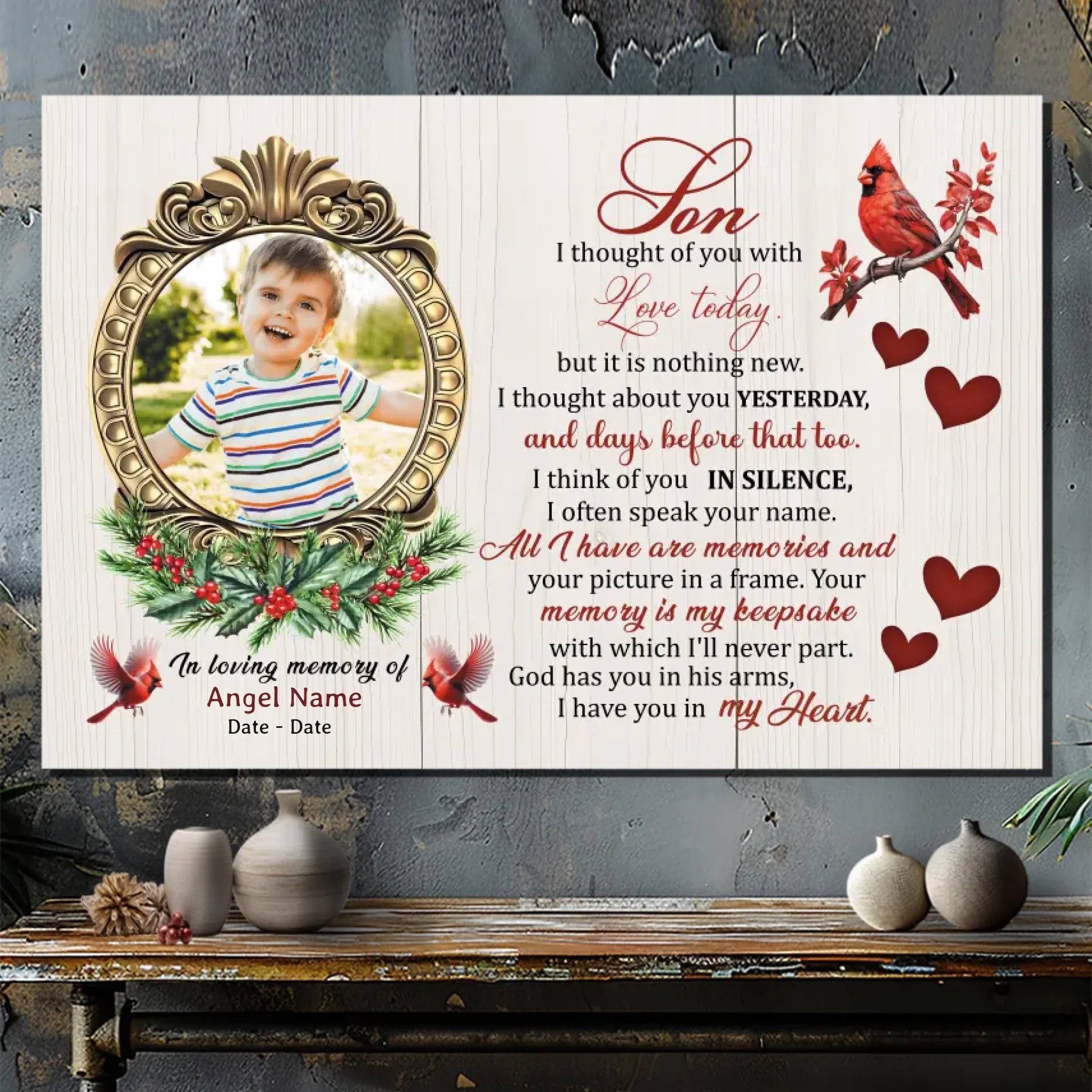 Customizable Canvas for Your Son: A Beautiful Tribute to Cherished Memories | 89Prints