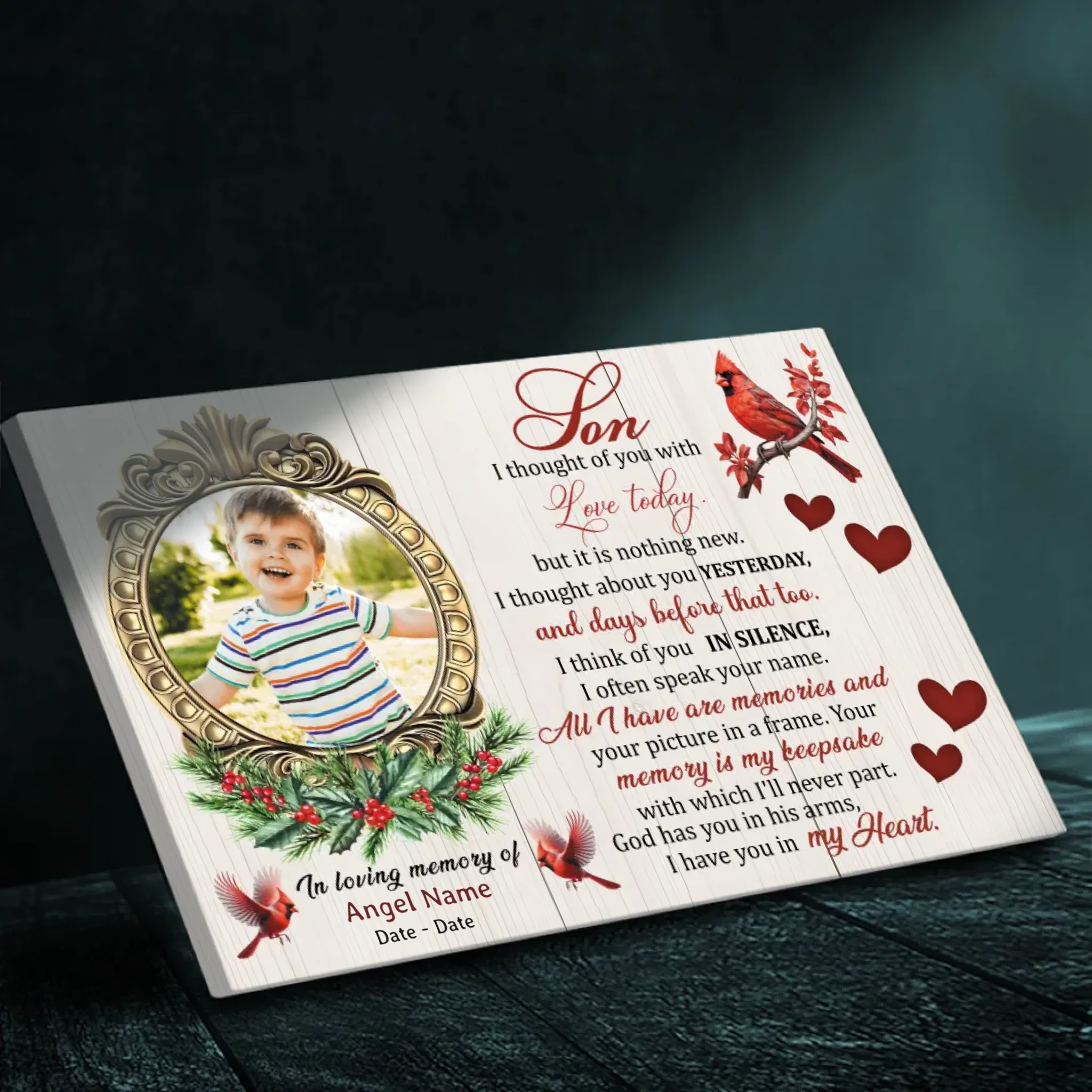 Customizable Canvas for Your Son: A Beautiful Tribute to Cherished Memories | 89Prints