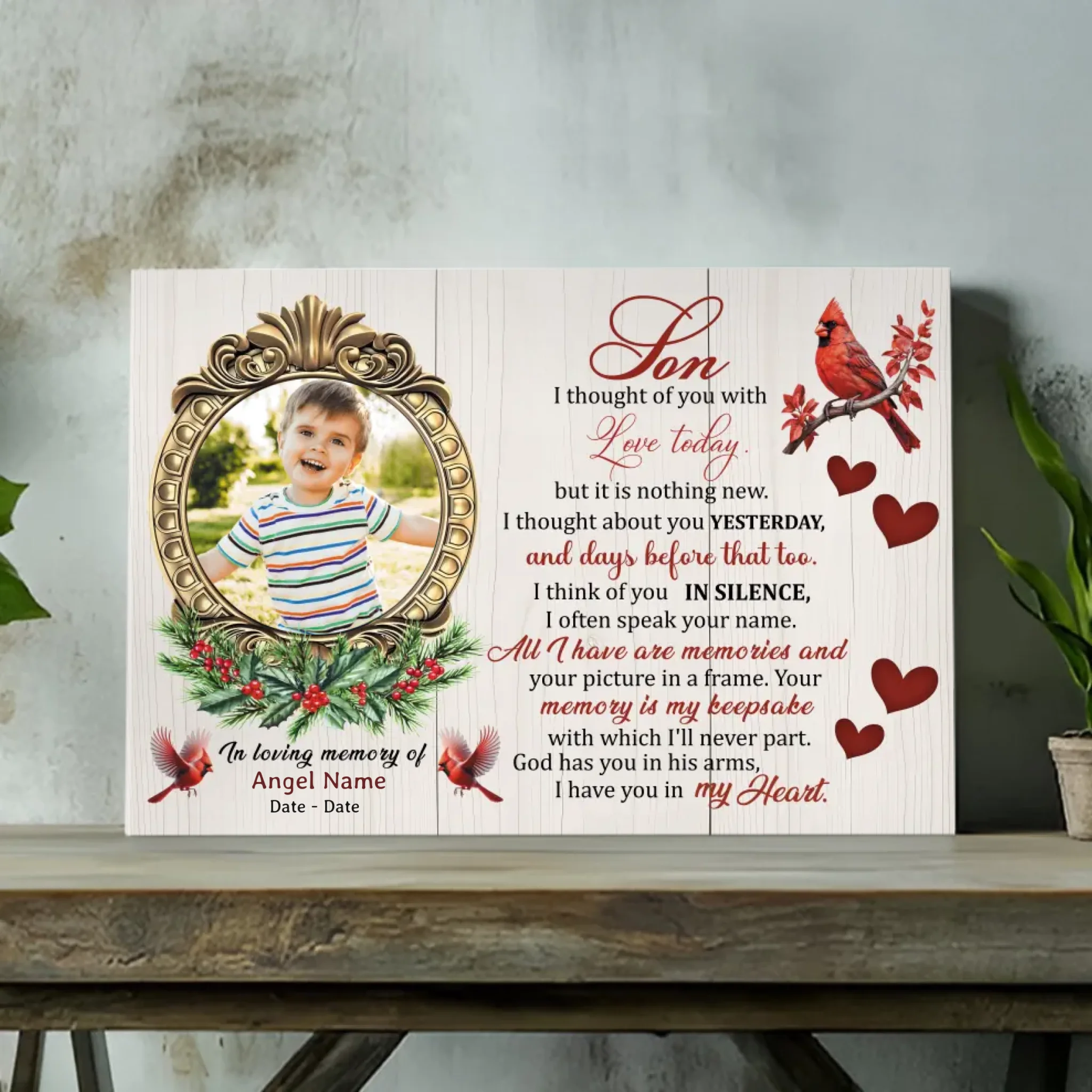 Customizable Canvas for Your Son: A Beautiful Tribute to Cherished Memories | 89Prints