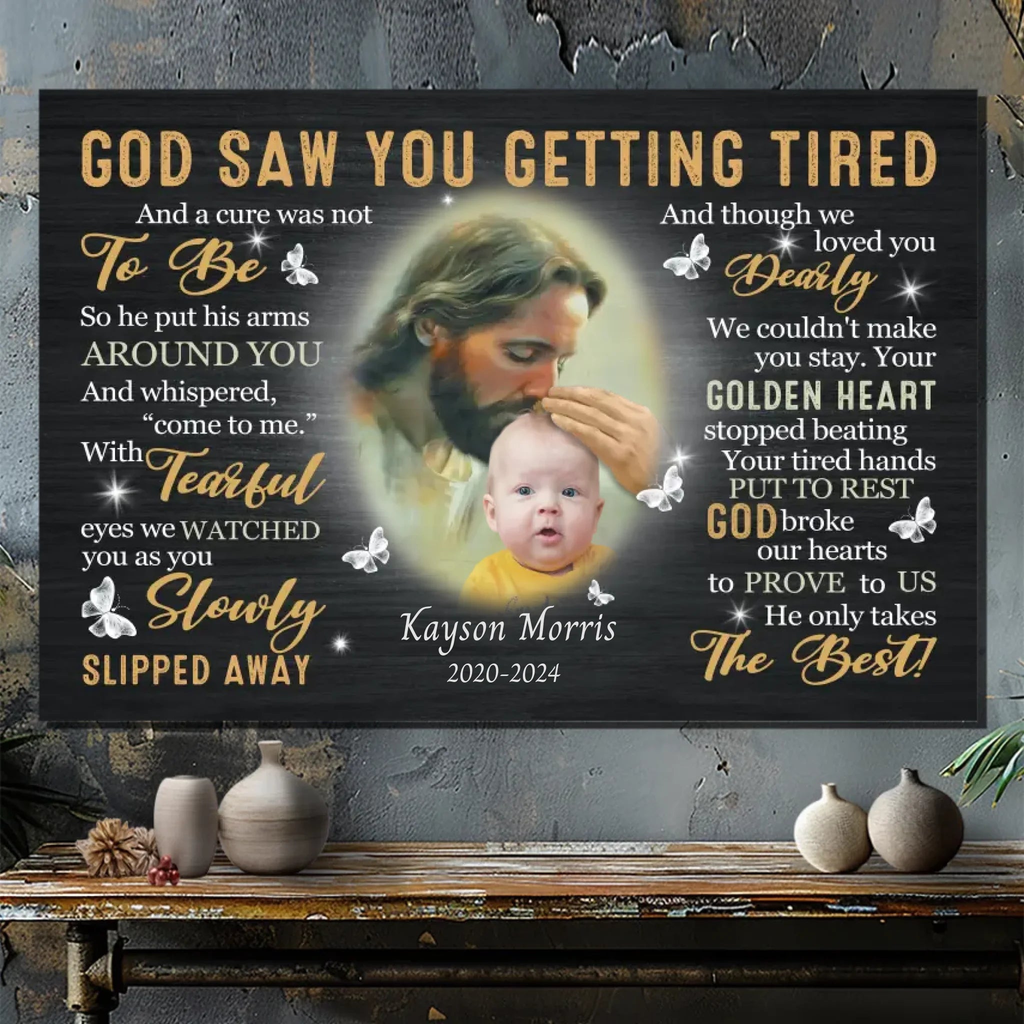 Customizable Canvas Tribute: A Heartfelt Memorial for Your Beloved Son | 89Prints