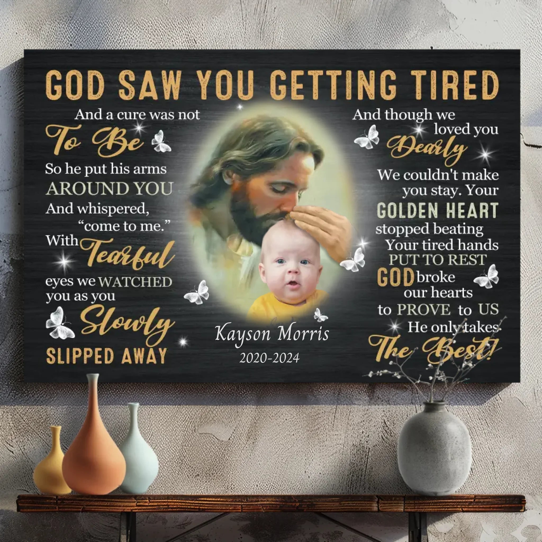 Customizable Canvas Tribute: A Heartfelt Memorial for Your Beloved Son | 89Prints