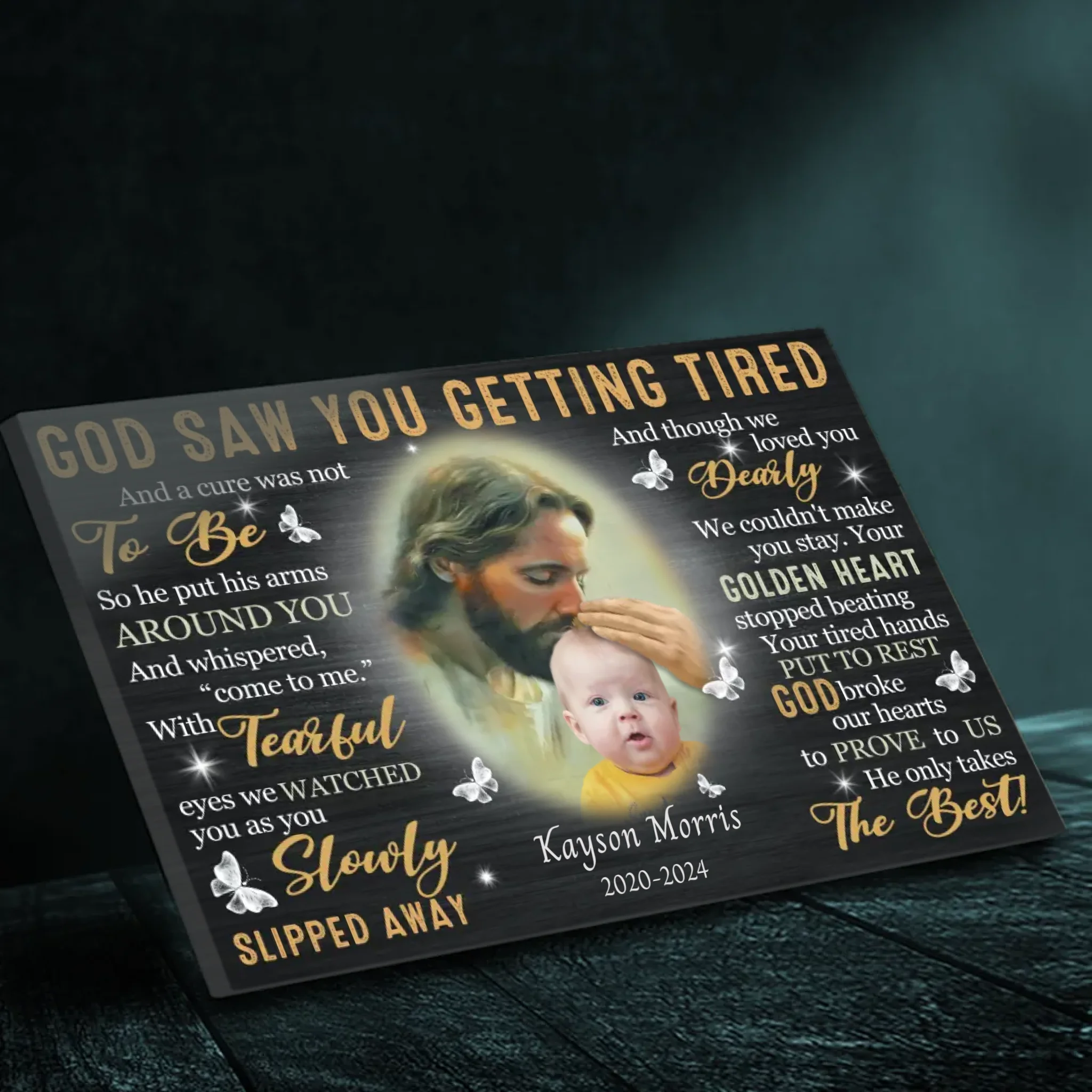 Customizable Canvas Tribute: A Heartfelt Memorial for Your Beloved Son | 89Prints