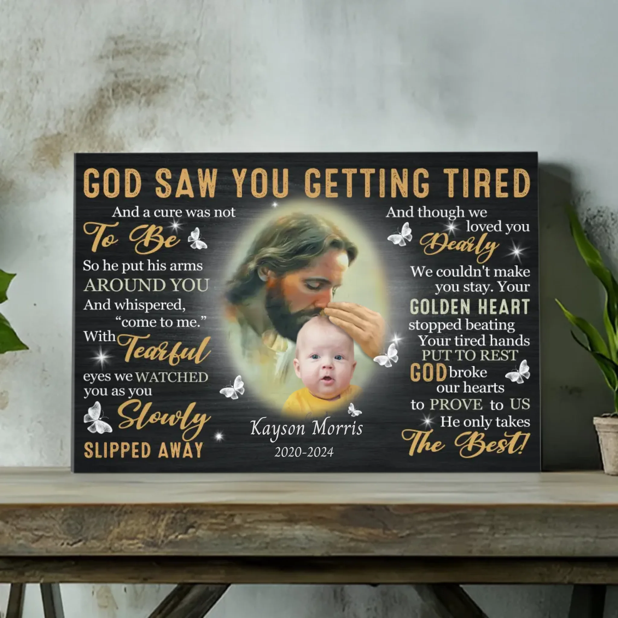 Customizable Canvas Tribute: A Heartfelt Memorial for Your Beloved Son | 89Prints