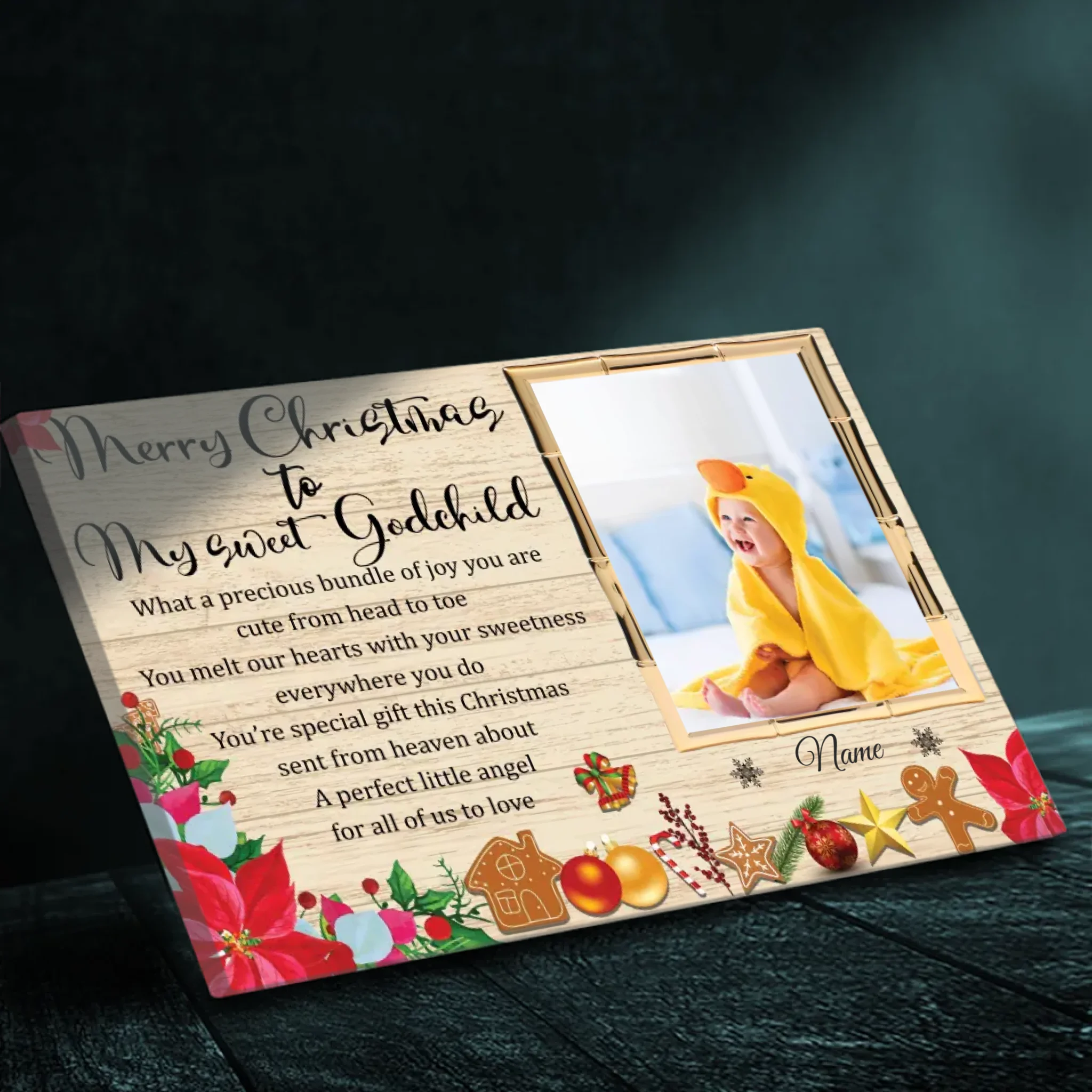 Customizable Christmas Canvas for Your Sweet Godchild: A Precious Keepsake | 89Prints