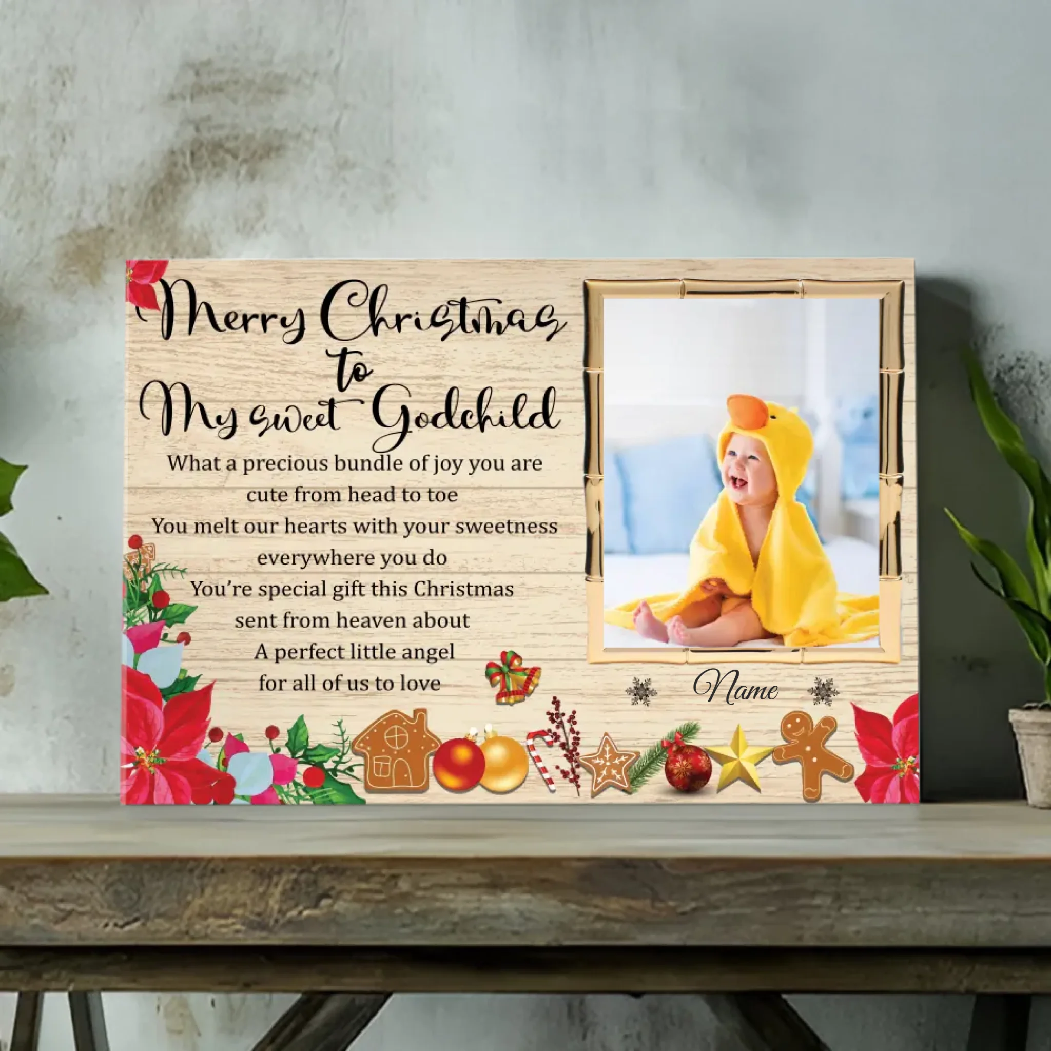 Customizable Christmas Canvas for Your Sweet Godchild: A Precious Keepsake | 89Prints
