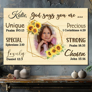 Personalized God Says You Are Canvas for Daughters – Unique Faith-Inspired Gift | 89Prints