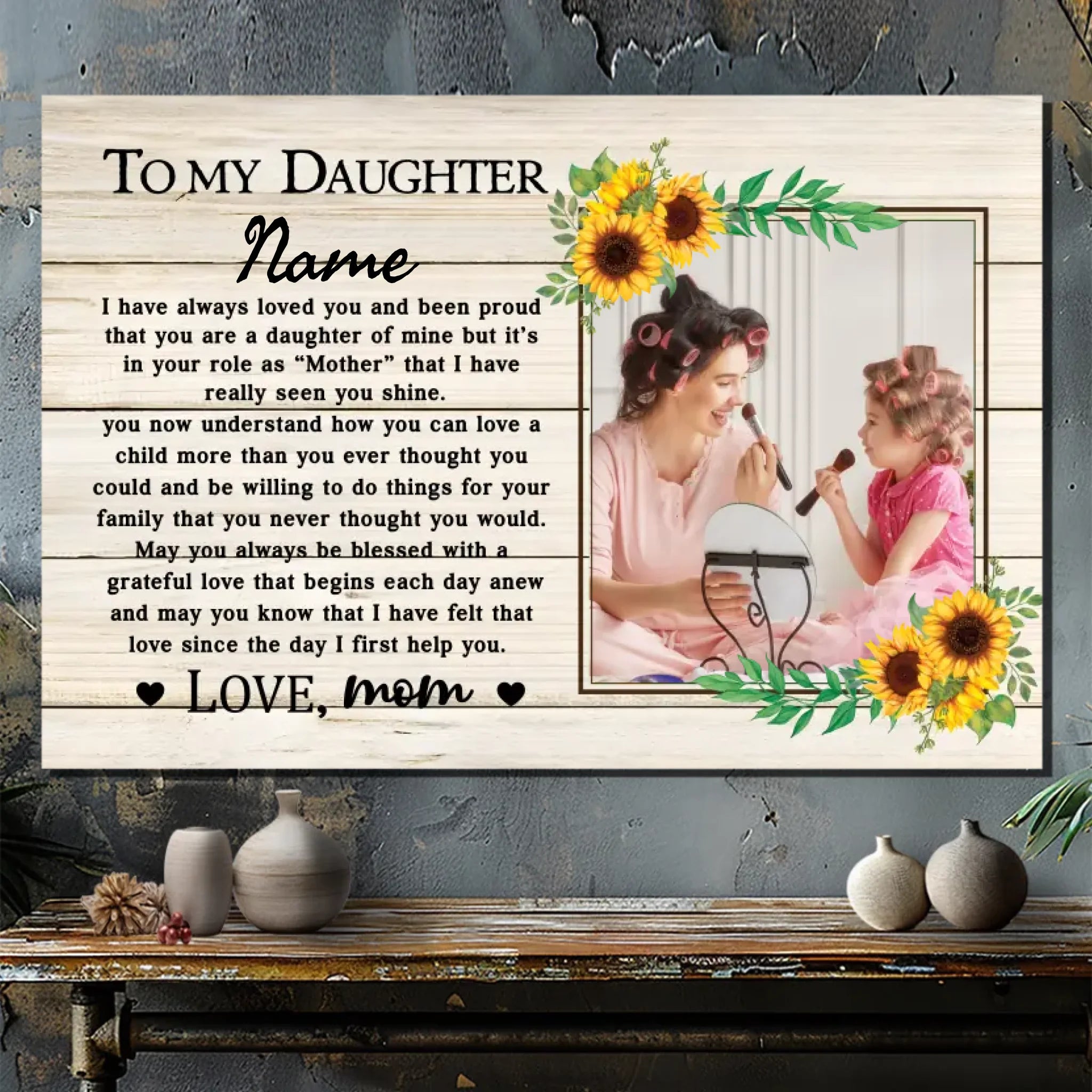 Heartfelt Custom Canvas for Daughters - A Special Gift from 89Prints