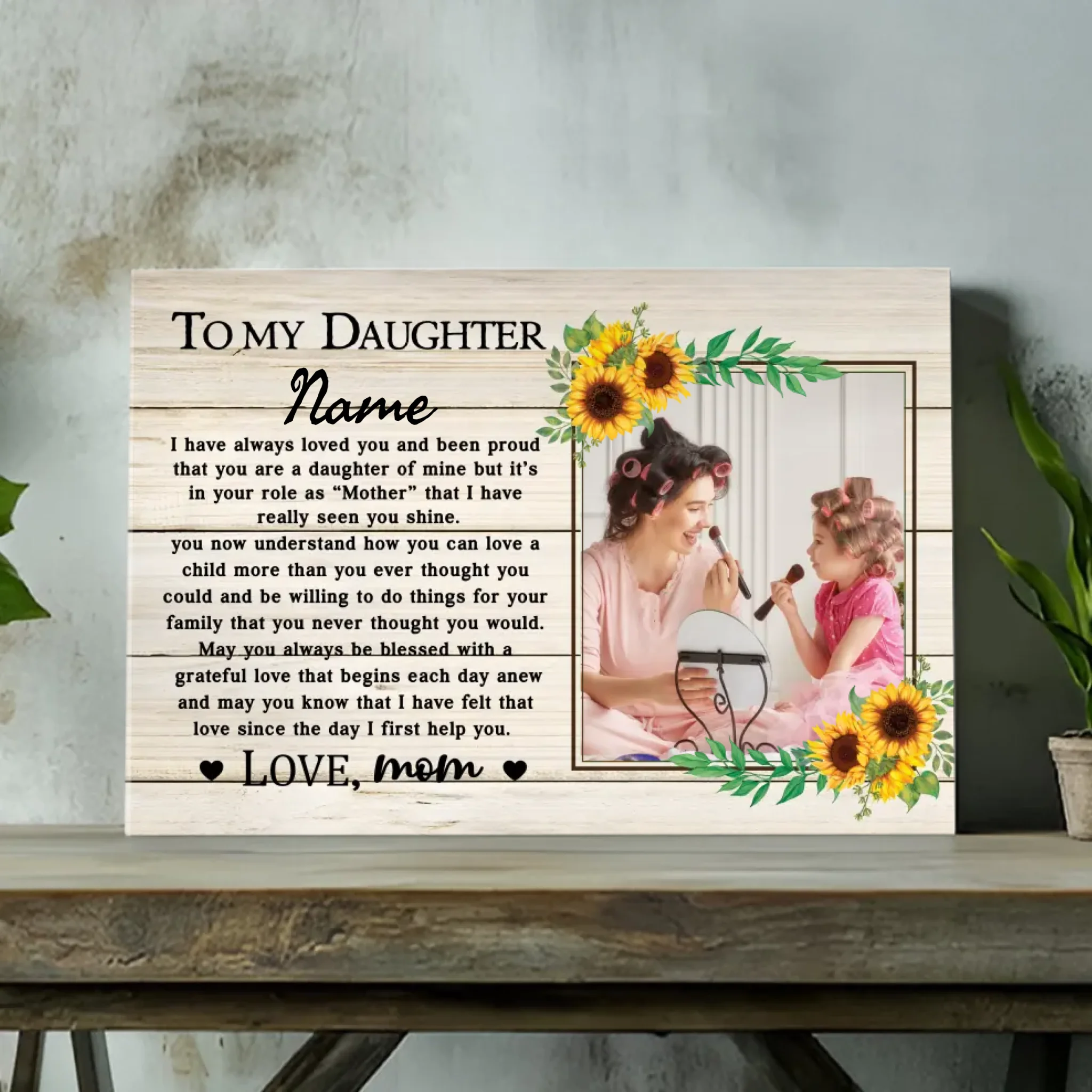 Heartfelt Custom Canvas for Daughters - A Special Gift from 89Prints