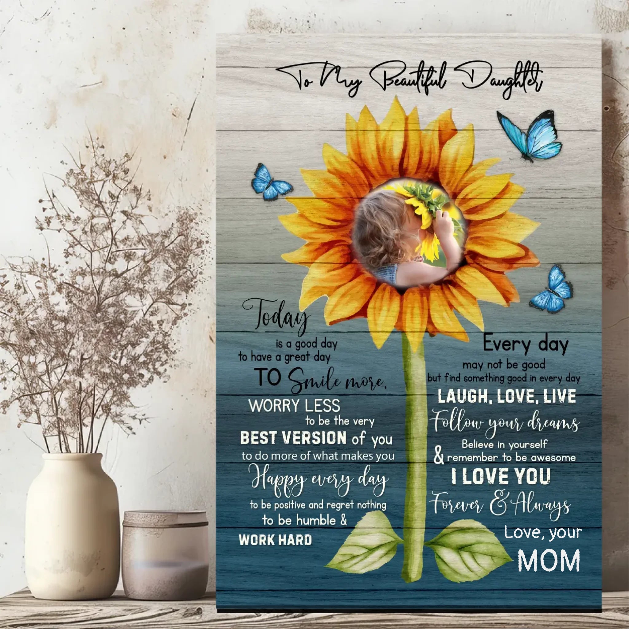 Uplifting Custom Canvas for Daughters - A Heartfelt Gift from 89Prints