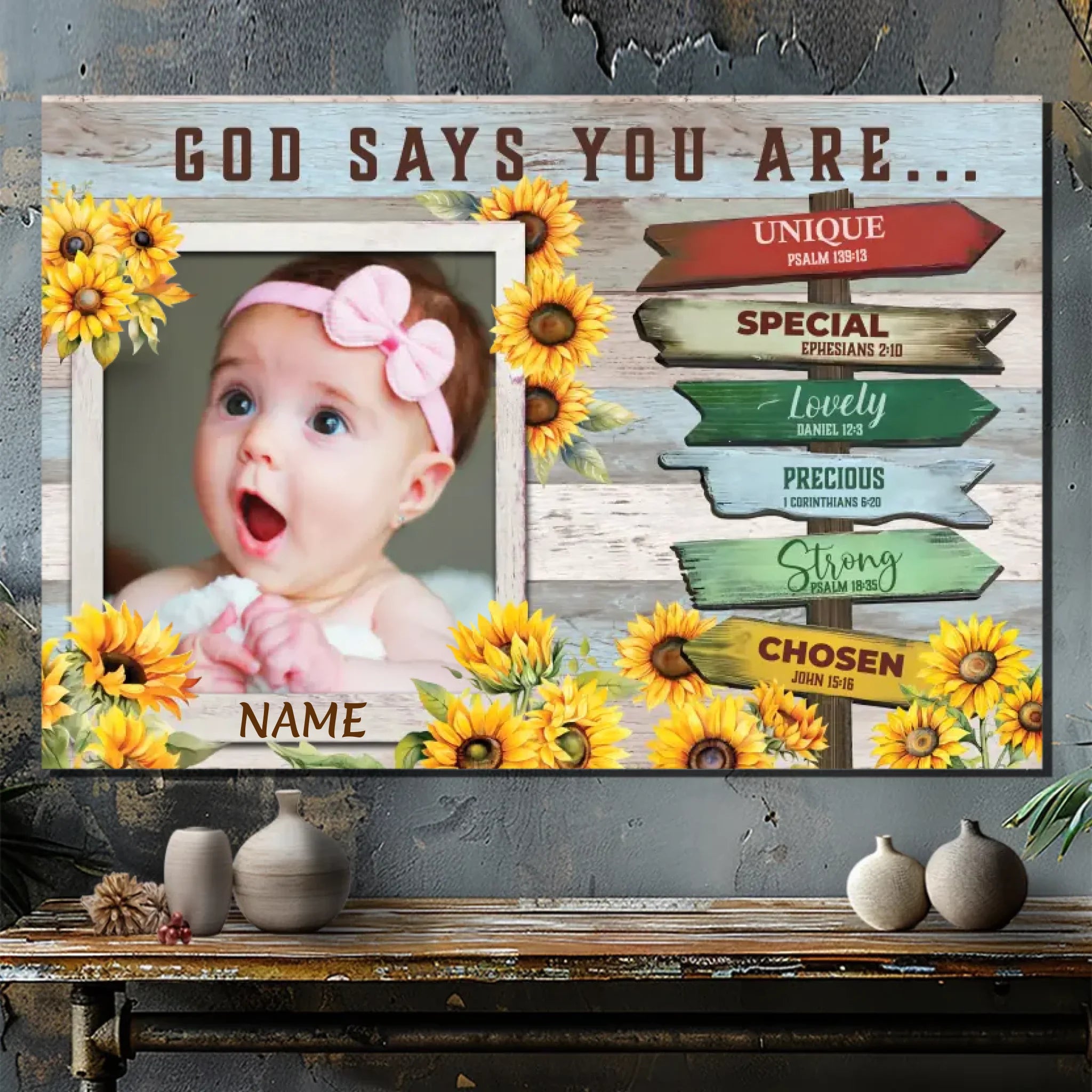 Customizable Faith-Inspired Canvas for Daughters - Celebrate Her Uniqueness | 89Prints