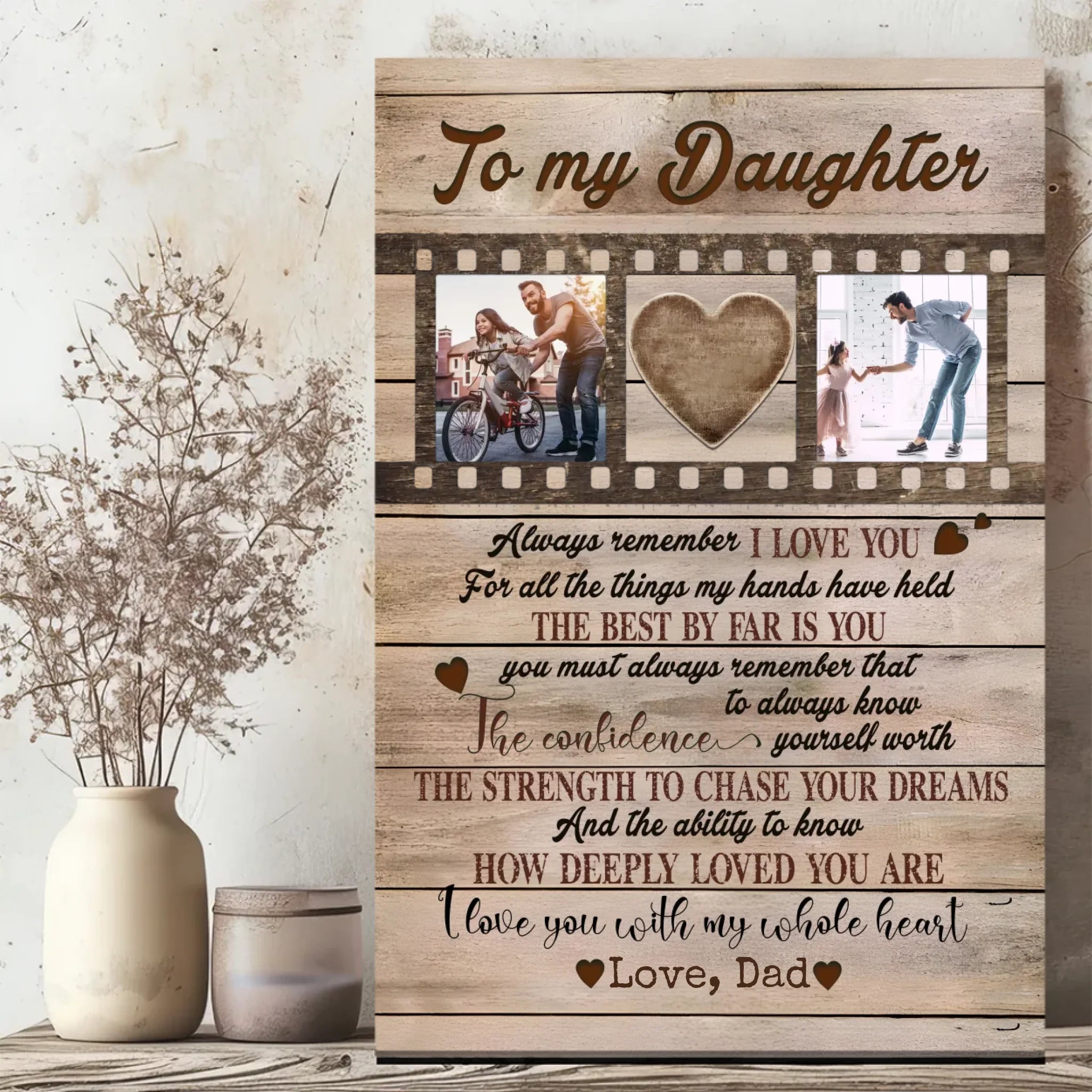 Customizable Canvas for Daughters: A Heartfelt Reminder of Your Love | 89Prints