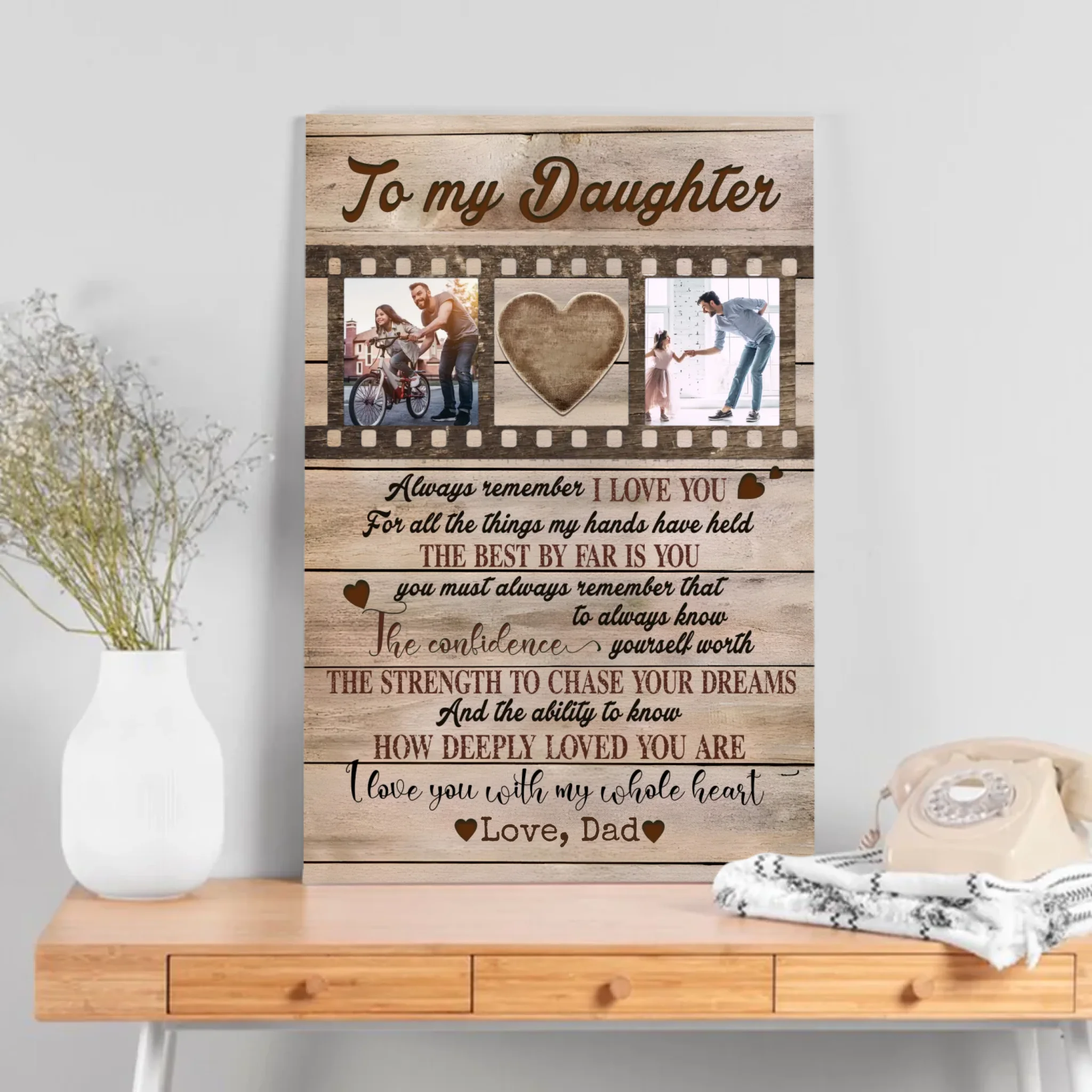 Customizable Canvas for Daughters: A Heartfelt Reminder of Your Love | 89Prints