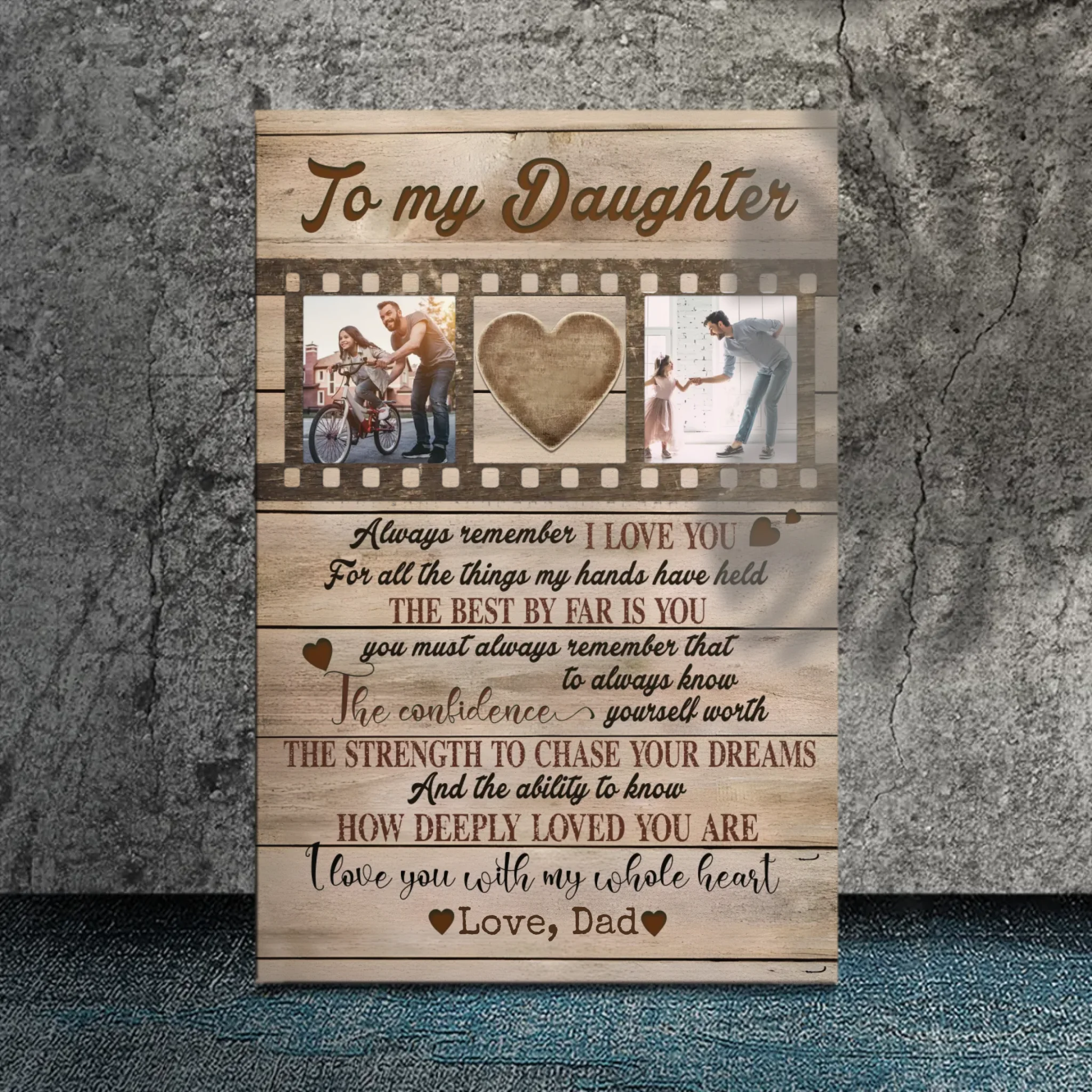 Customizable Canvas for Daughters: A Heartfelt Reminder of Your Love | 89Prints