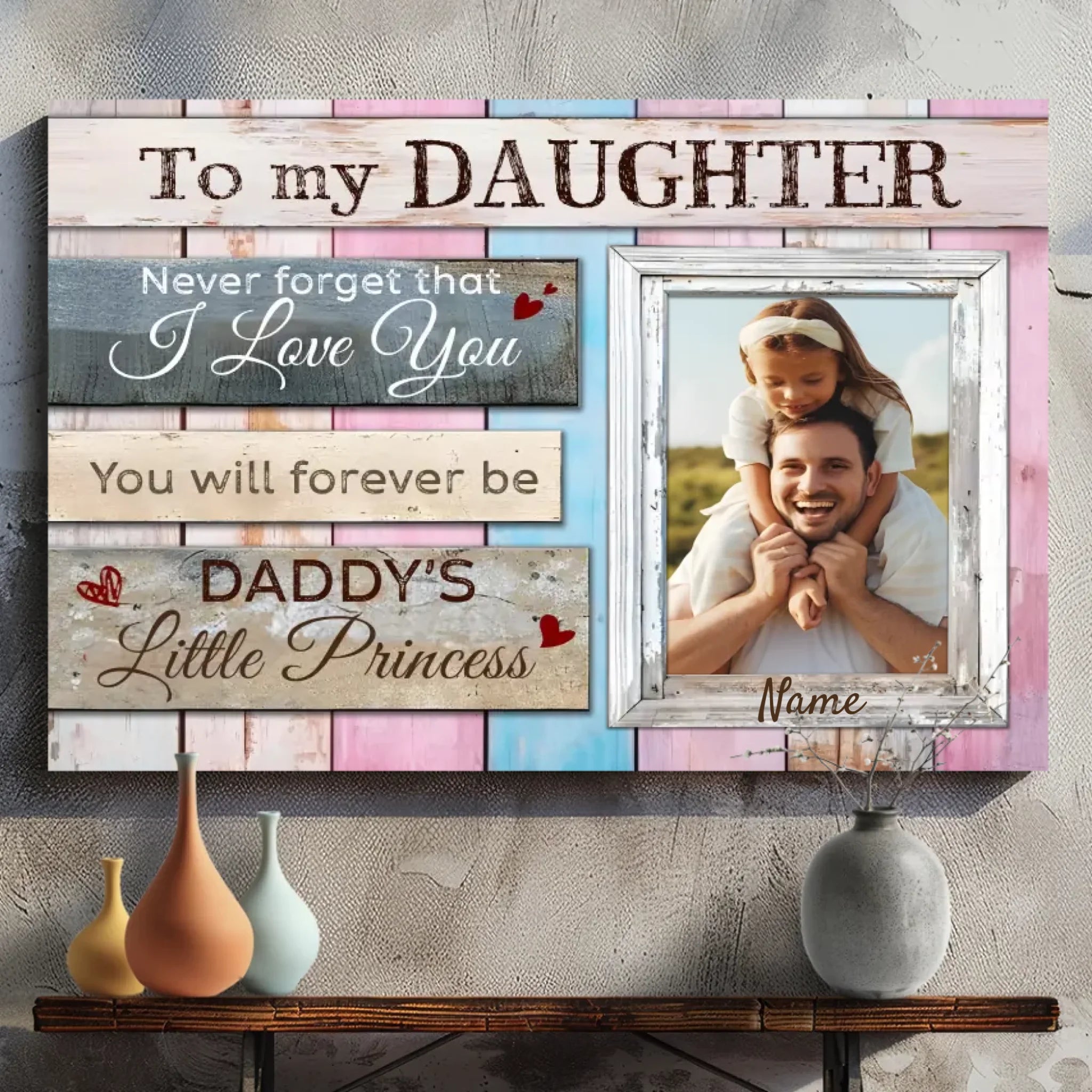 Customizable Canvas for Daughters: A Heartfelt Gift from Daddy by 89Prints