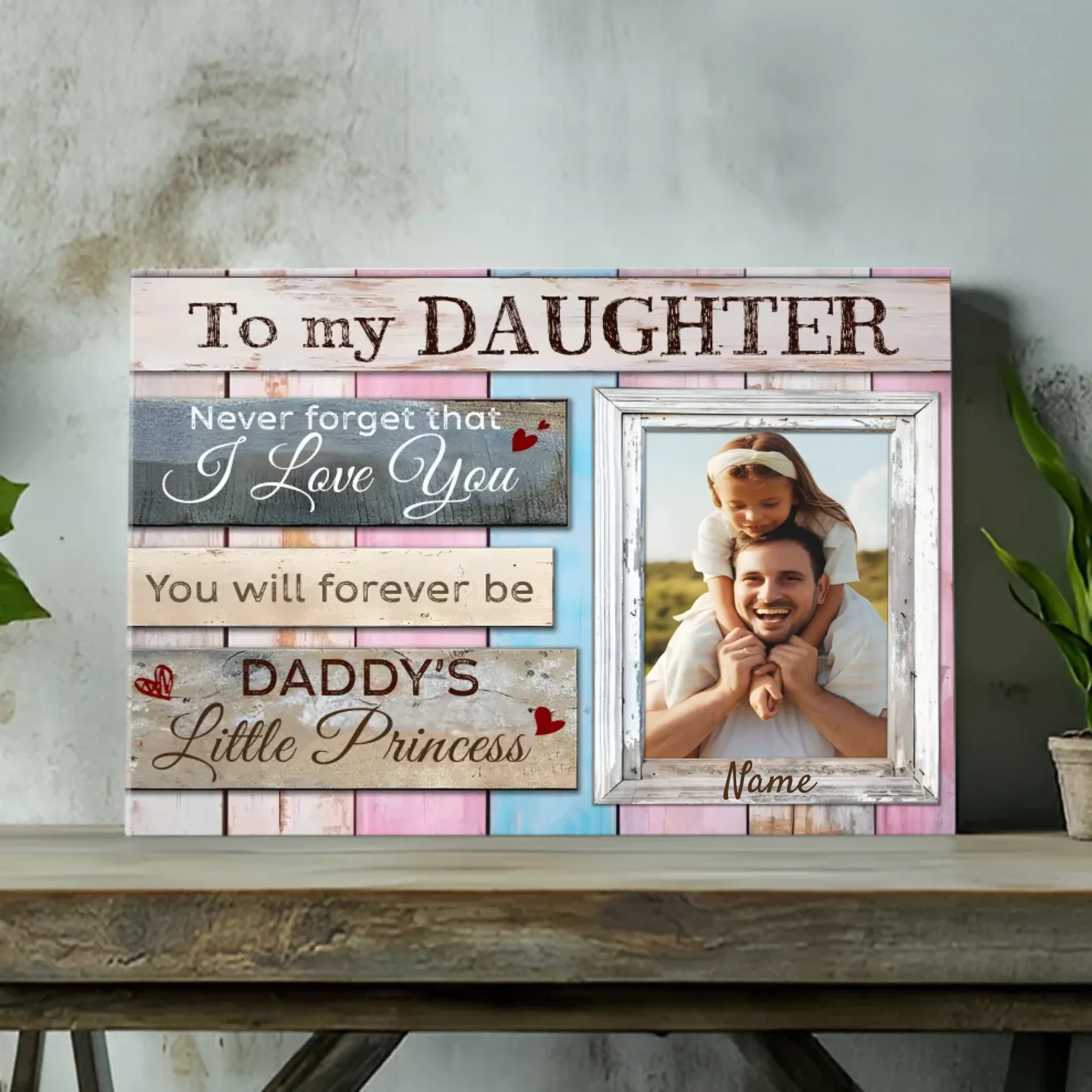 Customizable Canvas for Daughters: A Heartfelt Gift from Daddy by 89Prints