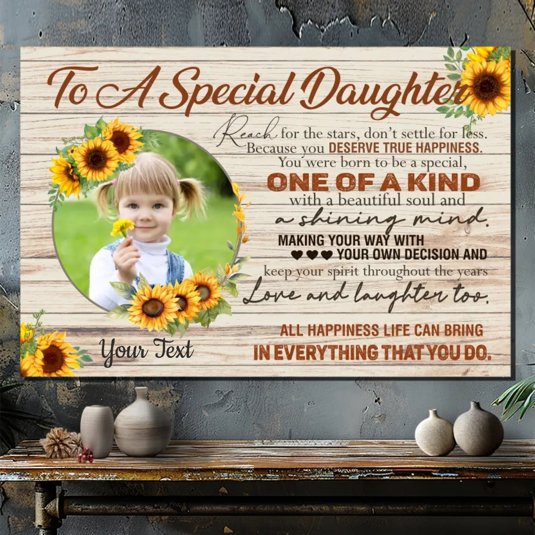 Custom Canvas for a Special Daughter: Inspiring Message from 89Prints