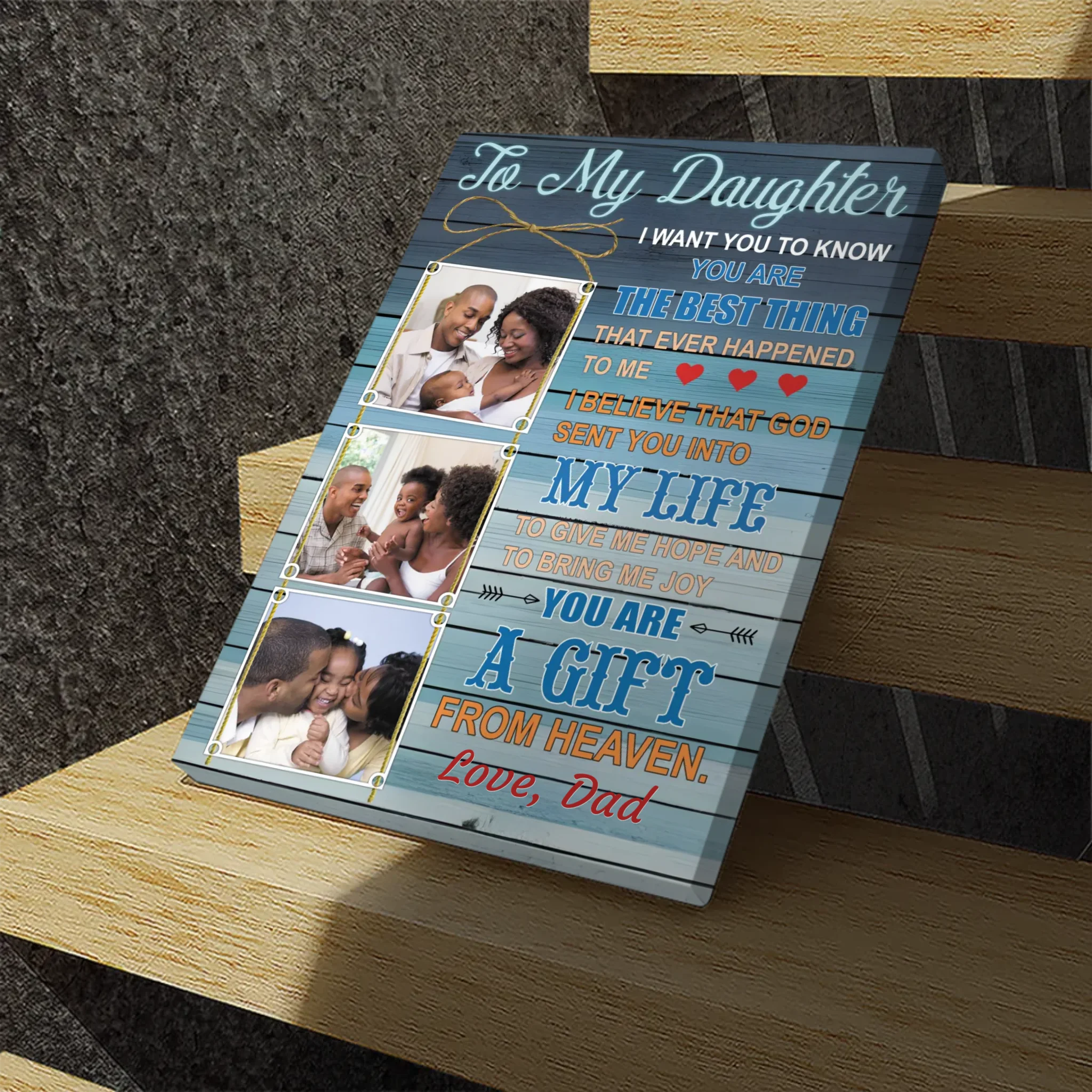 Customizable Canvas: A Father’s Heartfelt Message to His Daughter | 89Prints