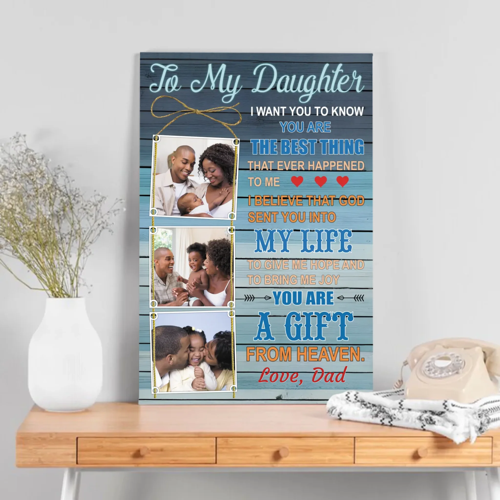 Customizable Canvas: A Father’s Heartfelt Message to His Daughter | 89Prints