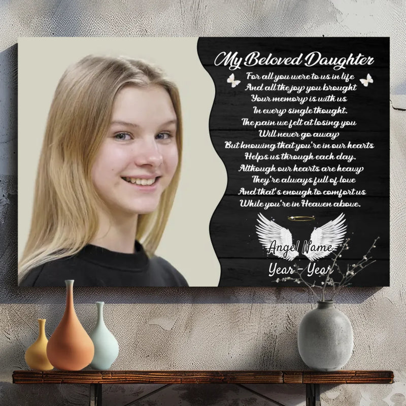 Forever in Our Hearts: Personalized Canvas for Your Beloved Daughter - 89Prints