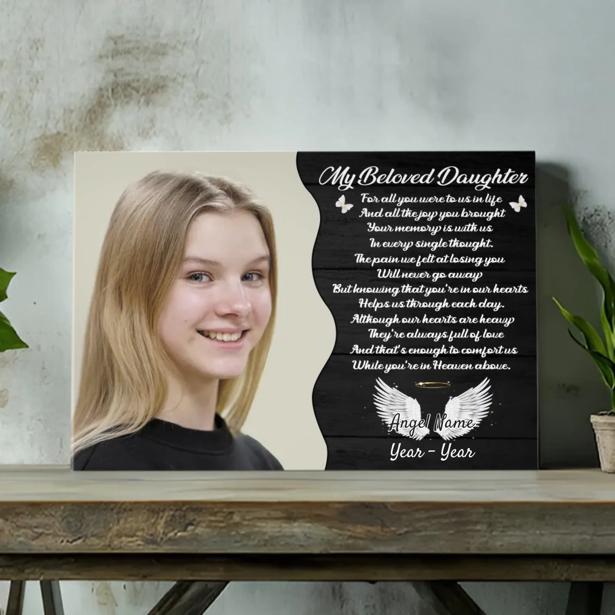 Forever in Our Hearts: Personalized Canvas for Your Beloved Daughter - 89Prints