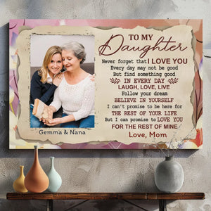 Customizable Canvas for Daughter: A Loving Message from Mom at 89Prints