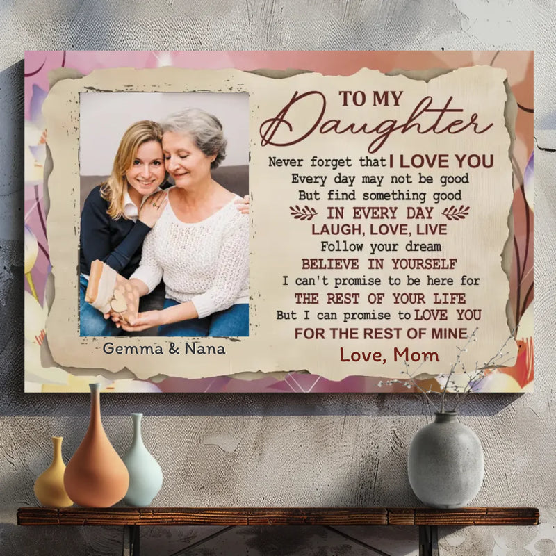 Customizable Canvas for Daughter: A Loving Message from Mom at 89Prints