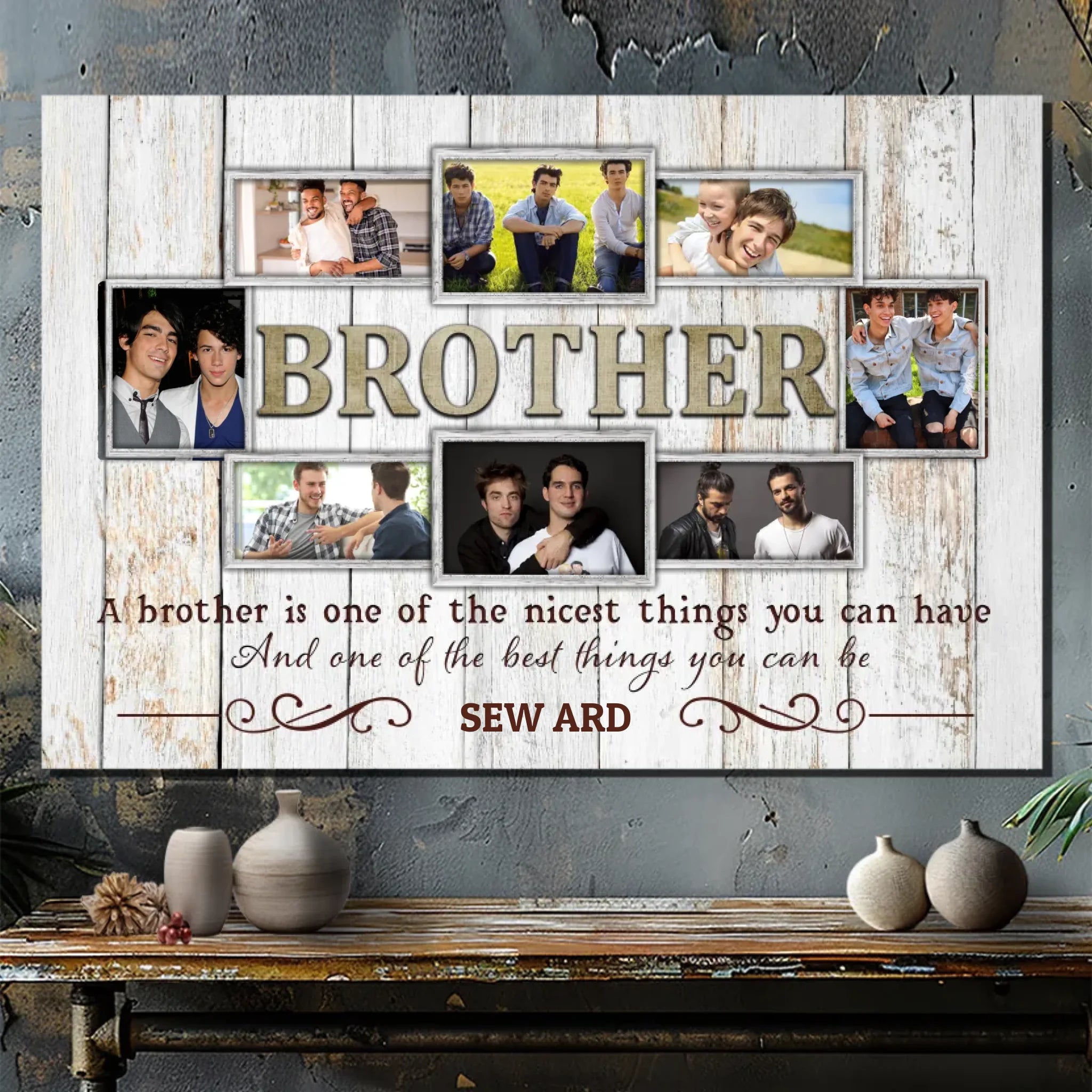 Customizable Brother-Sister Canvas - 