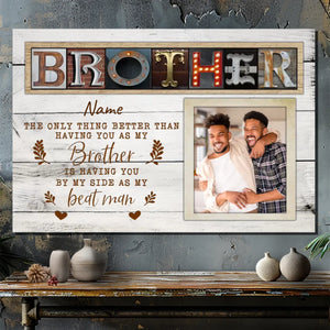 Customizable Brother Canvas: A Tribute to Your Best Man from 89Prints