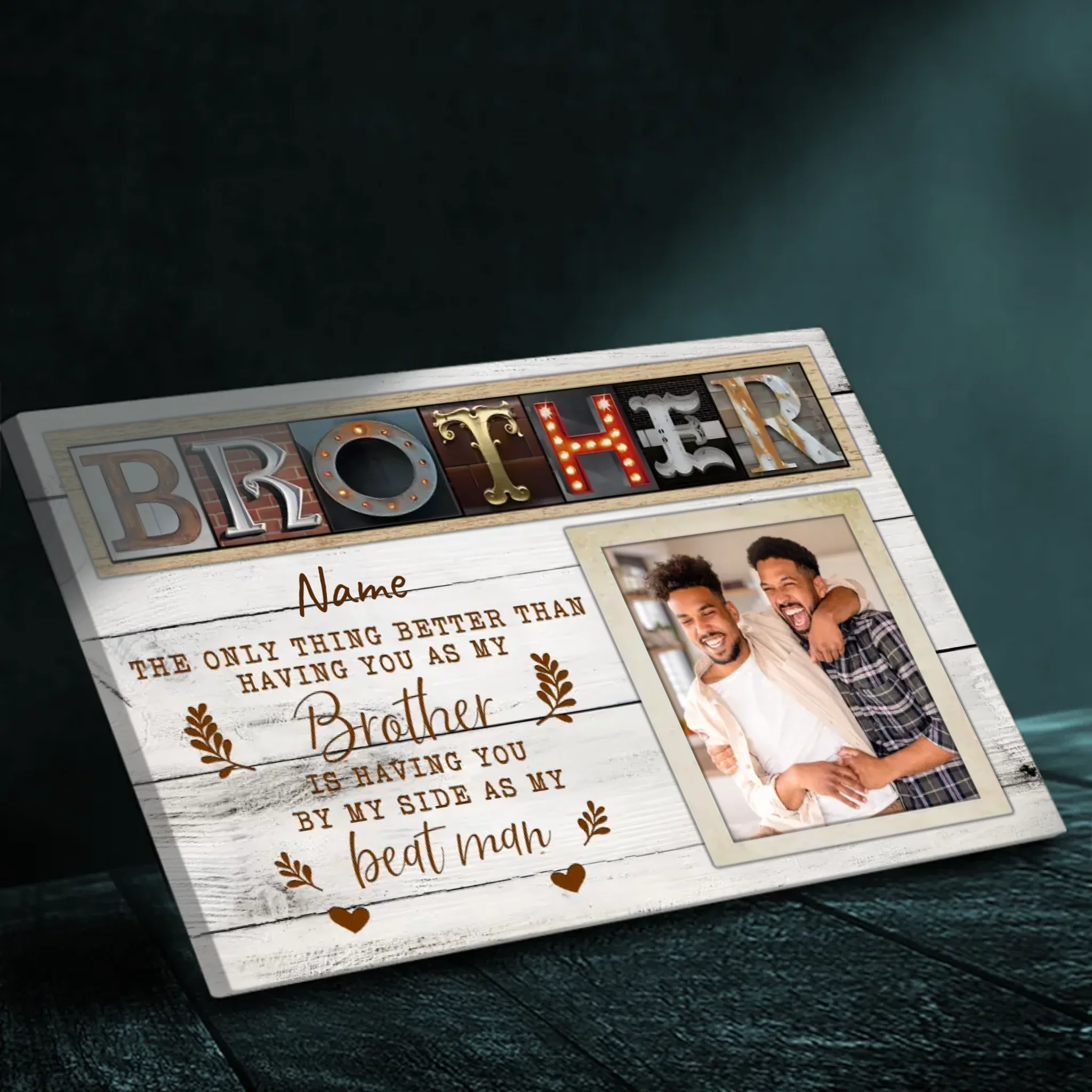 Customizable Brother Canvas: A Tribute to Your Best Man from 89Prints