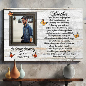 Personalized Brother-Sister Memorial Canvas - A Tribute to Lasting Love | 89Prints