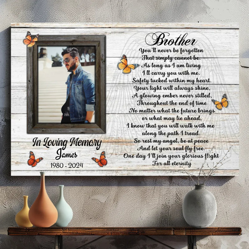 Personalized Brother-Sister Memorial Canvas - A Tribute to Lasting Love | 89Prints