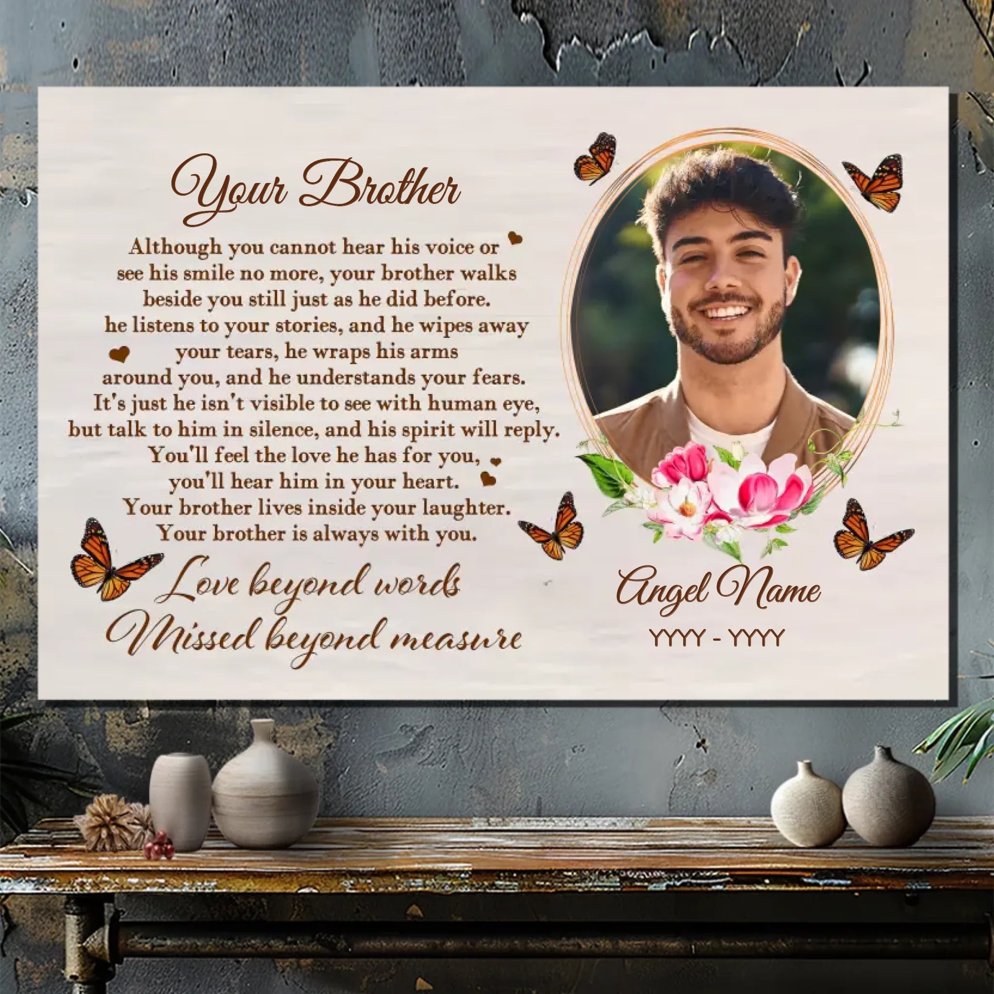 Customizable Brother-Sister Canvas - Eternal Love and Memories | 89Prints