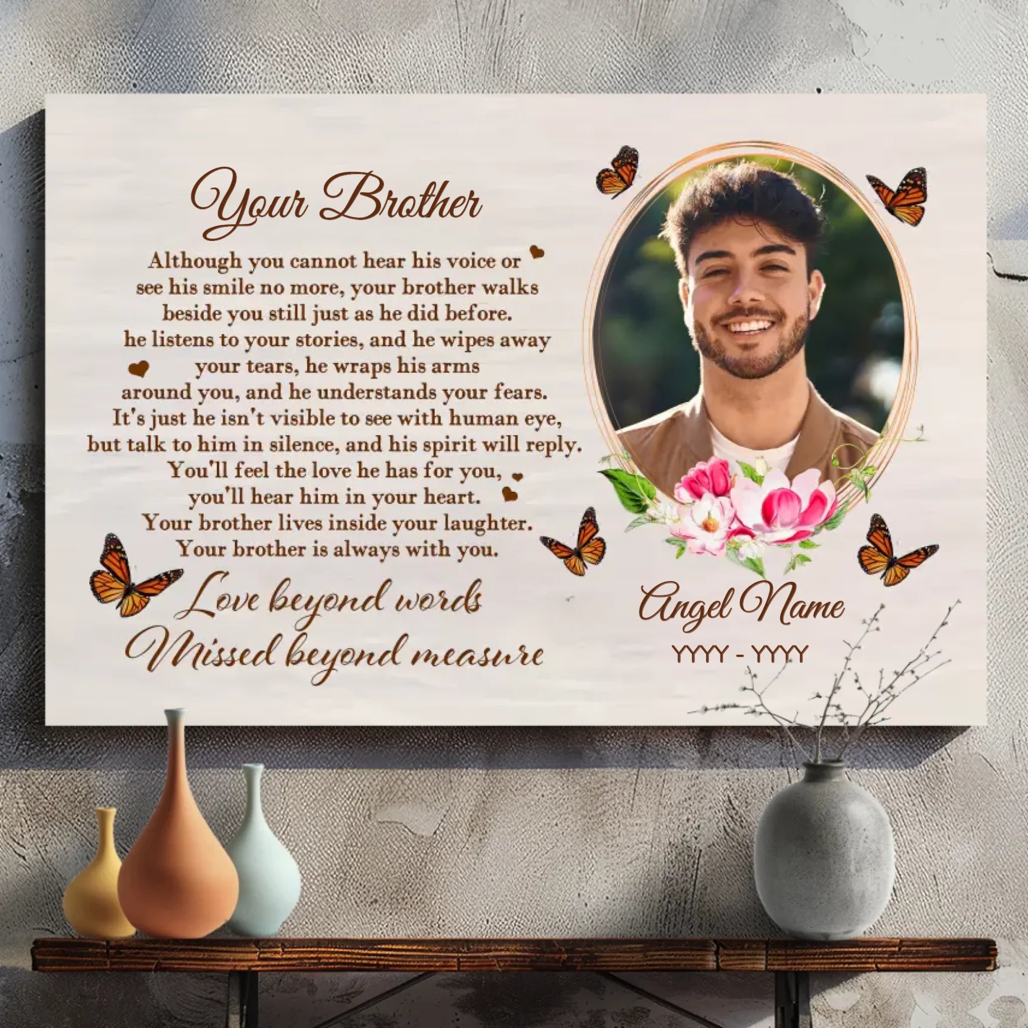 Customizable Brother-Sister Canvas - Eternal Love and Memories | 89Prints