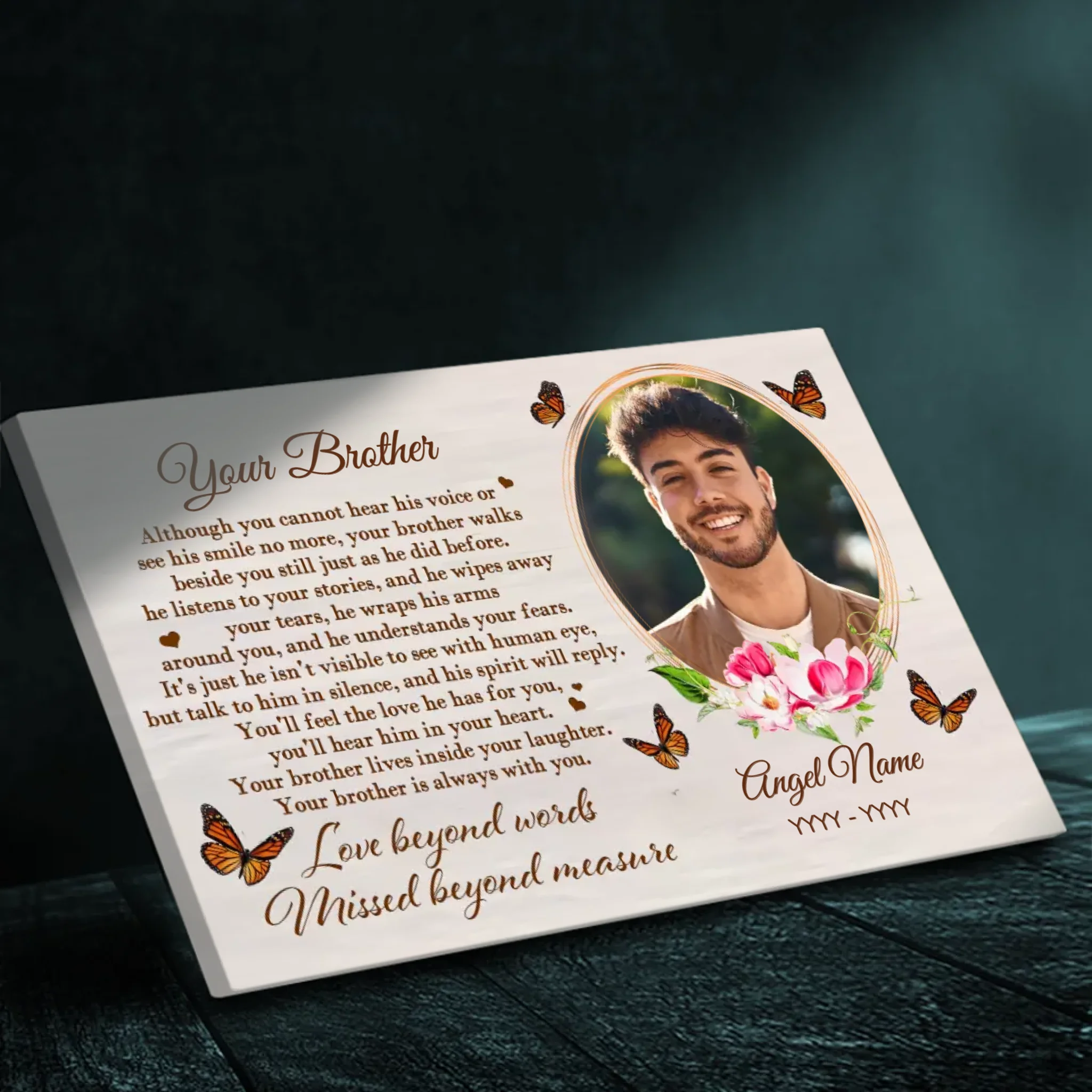 Customizable Brother-Sister Canvas - Eternal Love and Memories | 89Prints