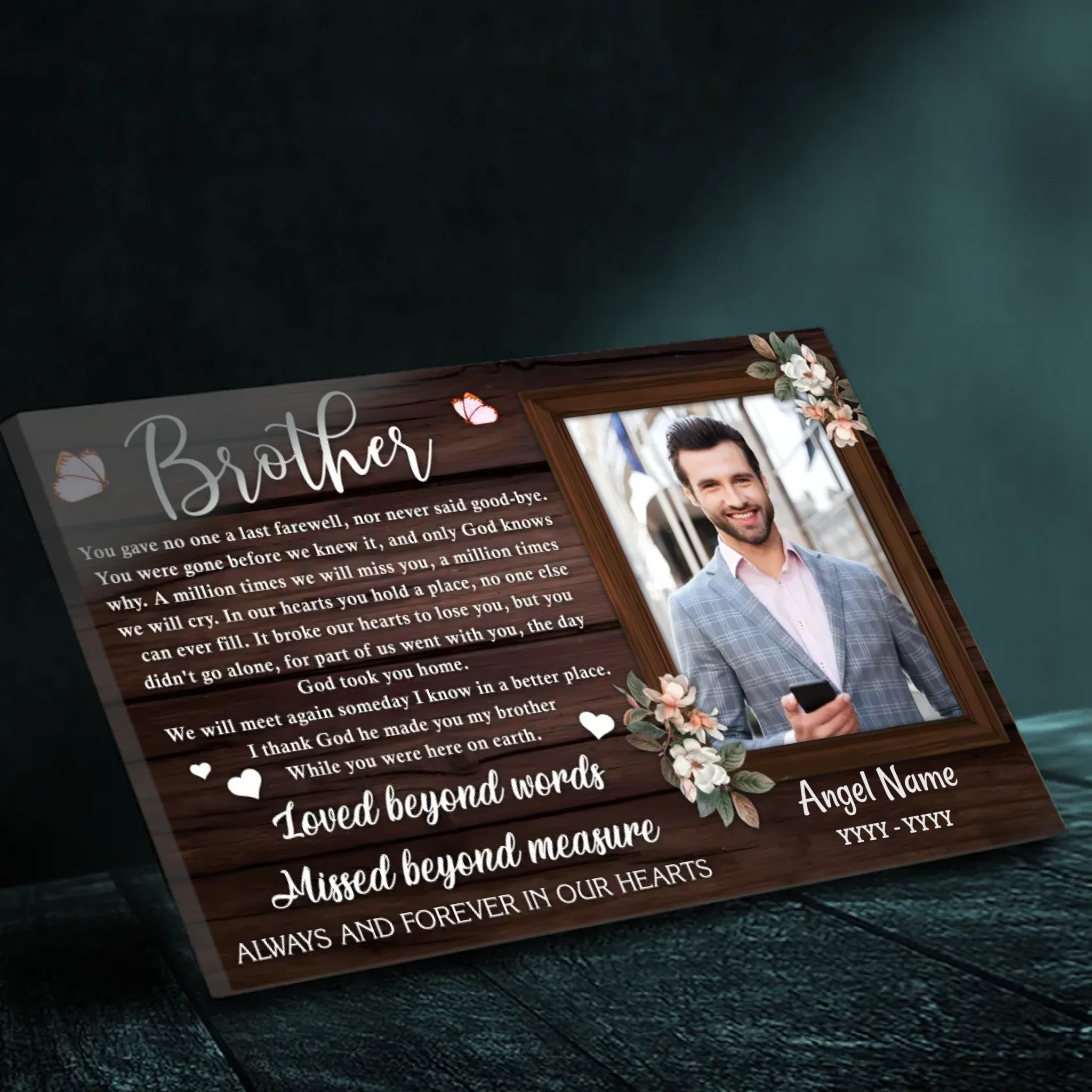 Heartfelt Brother Memorial Canvas - A Tribute to Lasting Love | 89Prints