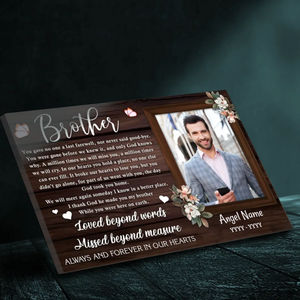 Heartfelt Brother Memorial Canvas - A Tribute to Lasting Love | 89Prints