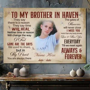 Heartfelt Brother in Heaven Canvas - A Tribute to Eternal Love | 89Prints