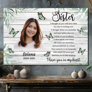 Heartfelt Sister Memorial Canvas – Customizable Tribute by 89Prints