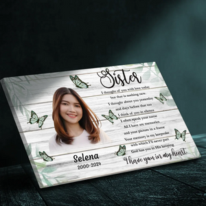 Heartfelt Sister Memorial Canvas – Customizable Tribute by 89Prints