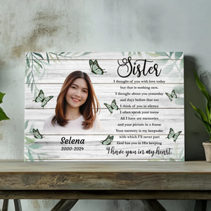 Heartfelt Sister Memorial Canvas – Customizable Tribute by 89Prints