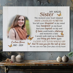 Customizable Canvas for Sister – A Heartfelt Tribute to My Angel – 89Prints
