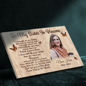 Customizable Canvas for Sister in Heaven – A Loving Tribute – 89Prints