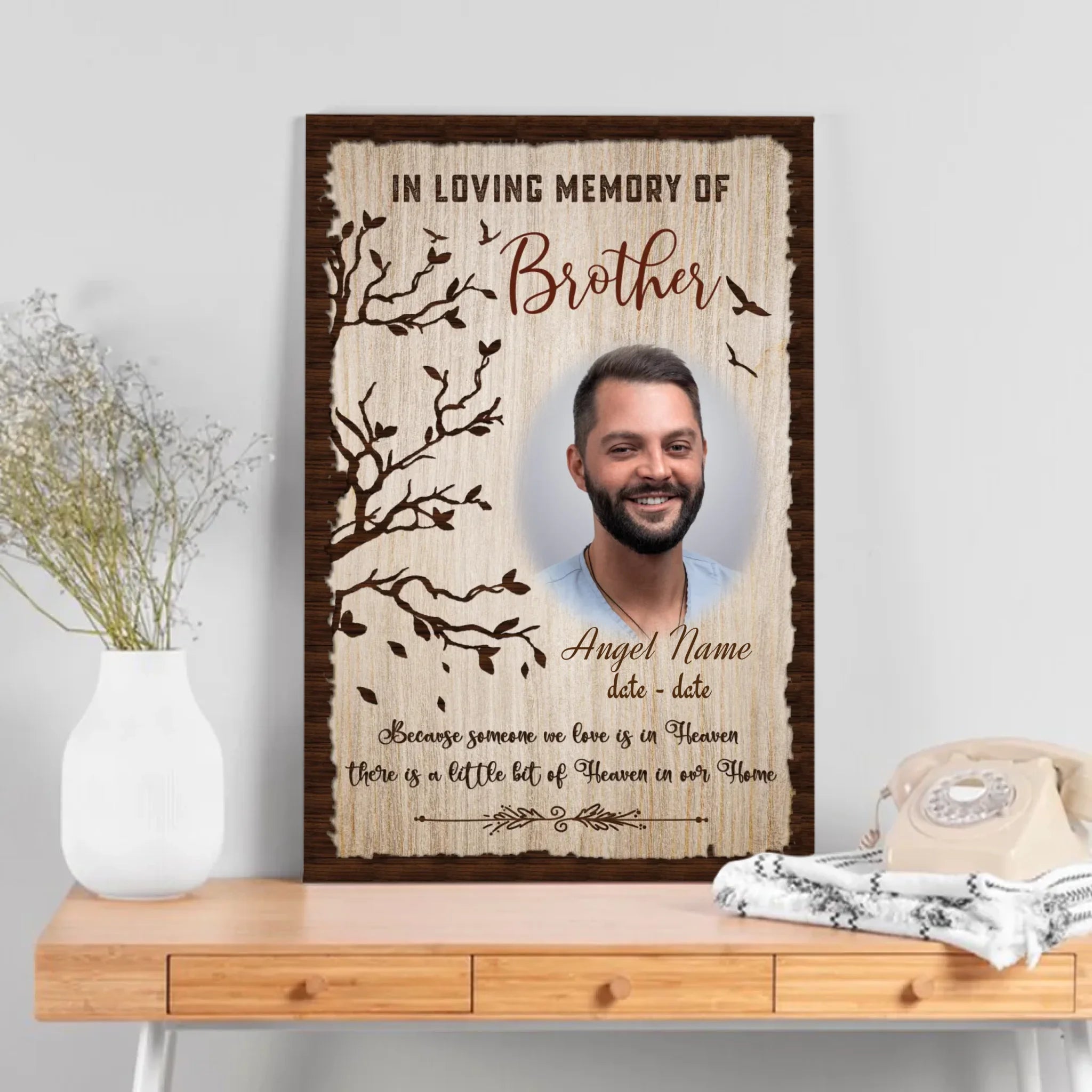 In Loving Memory of Brother/Sister – Customizable Canvas Tribute – 89Prints