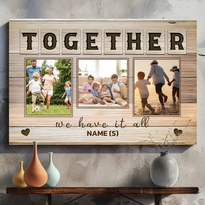 Personalized Together Family Photo Canvas - Cherish Every Moment