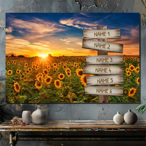 Personalized Sunflower Family Name Canvas - Blooming with Love | 89Prints